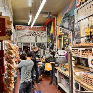 Fortune cookie factory. Gave out warm samples