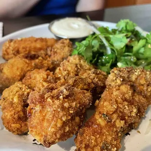 Fried oysters. The side greens/garnish were also divine.