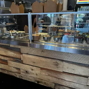 the counter of a restaurant