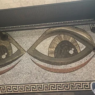 Greek evil eye floor tiles