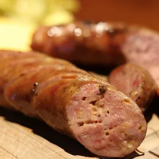 sausage on a cutting board
