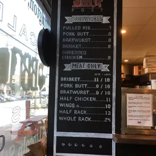 menu and prices