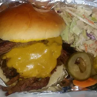 Beef brisket sandwich