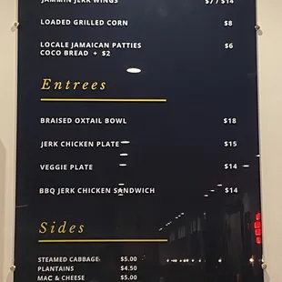 menu