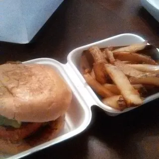 Bacon Fig Burger With Fries