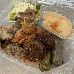 Combo platter, extra meat. Comes with full pita and Tzatziki.
