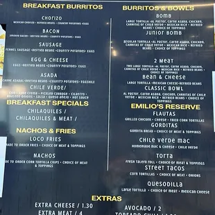 Menu screens. So many good options.
