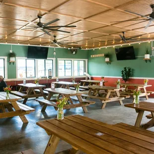 Enclosed, heated pavilion. Outdoor seating available!