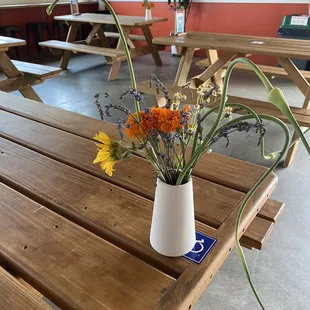 Beautiful flowers with scapes as decoration