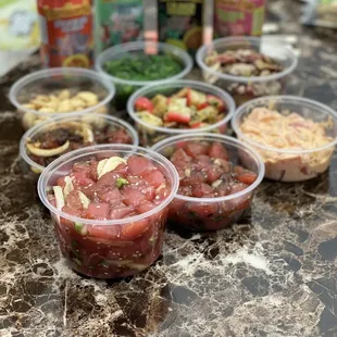 a variety of food items