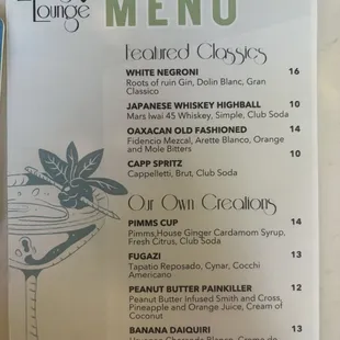 menu