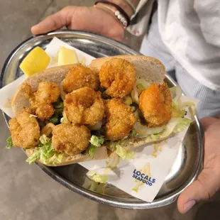 The Po&apos; Boy Sandwich with Fried Shrimps