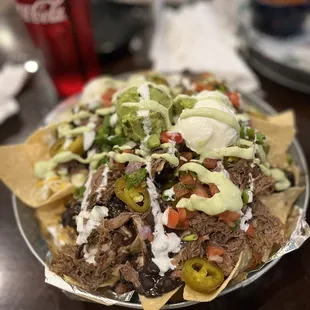 Shredded beef Nachos