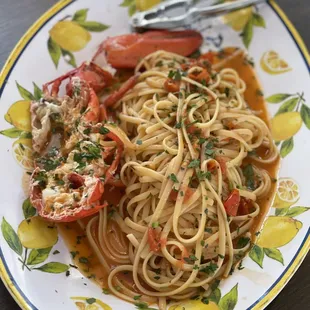 Linguine with lobster (8/30/2021) I had to ask my server for this dish because it&apos;s a special