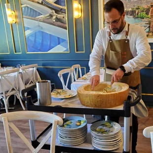 Table side service - pasta cacio e pepe