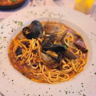 Linguine Alla Pesctora in Red Sauce