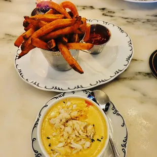 Crab soup French fries SO good!