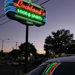 a neon sign for a restaurant