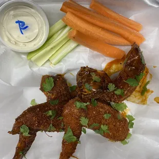 Naked New Orleans wings. Order from 6-24. Other breaded &amp; flavors available.