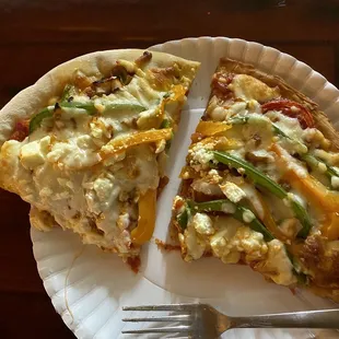 Cauliflower and regular pizza crust.