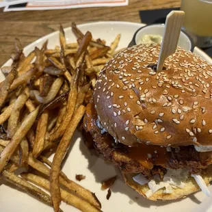 Buffalo chicken sandwich is huge!