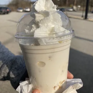Caramel pretzel milkshake