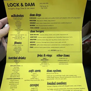 Summer menu as of 4/16/21