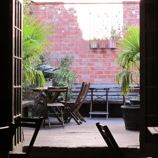 Looking out to the patio.