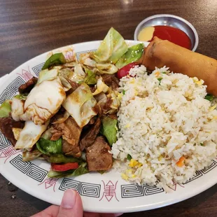 Twice cooked pork lunch special