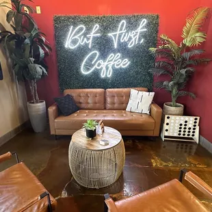 a couch and a coffee table