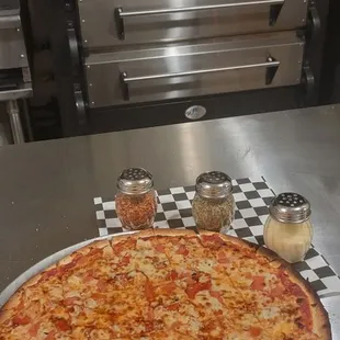 a pizza on a pizza pan