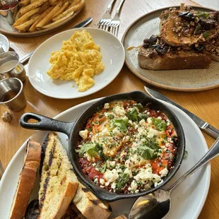 Lockbox Cheeseburger  Scrambled eggs Whipped Labna Toast Shakshuka