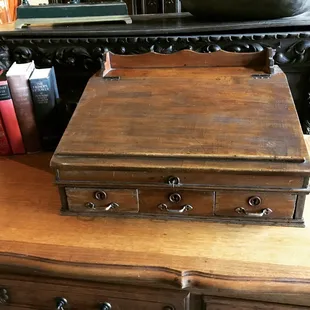 Antique traveling writing desk