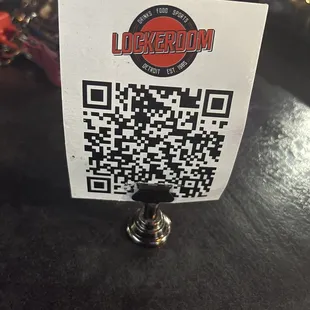 Scan code for menu