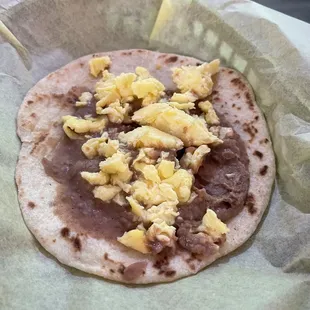 Bean egg Taco