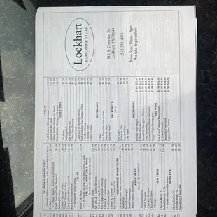 Updated menu: front
