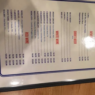 menu