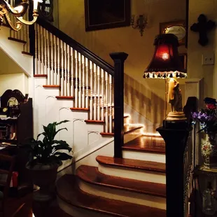 Staircase to the upper suites in the mansion.