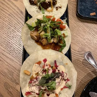 rib eye steak, pblt, and baja fish tacos