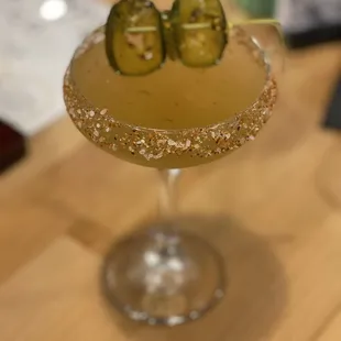 &quot;Dill with it&quot;drink Lockwood vodka infused with homemade dill pickles and a takin rim