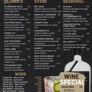 Drinks Menu