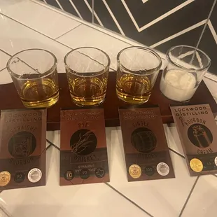Flight of their own distilled bourbon.  Our favorite was the straight