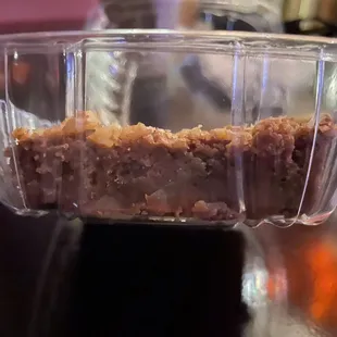 From the side you can see how dense this brownie is