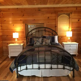 Brown's Room - this room features a queen size bed and access to private patio area.