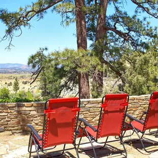 Relax on the north patio while the wind whistles through the Ponderosa pines.