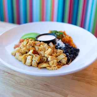 a plate of mexican food