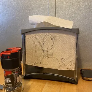 Cute napkin doodles at all the tables