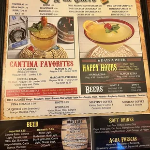 Drink menu. Great prices.