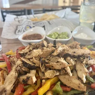 Sizzling chicken fajitas