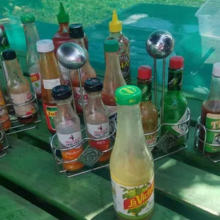 Hot sauces available